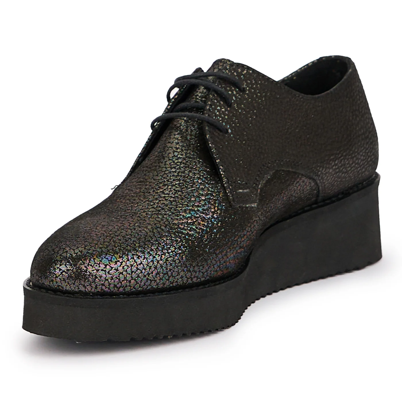Pantofi dama din piele naturala neagra-sidefat 16961 - Image 3