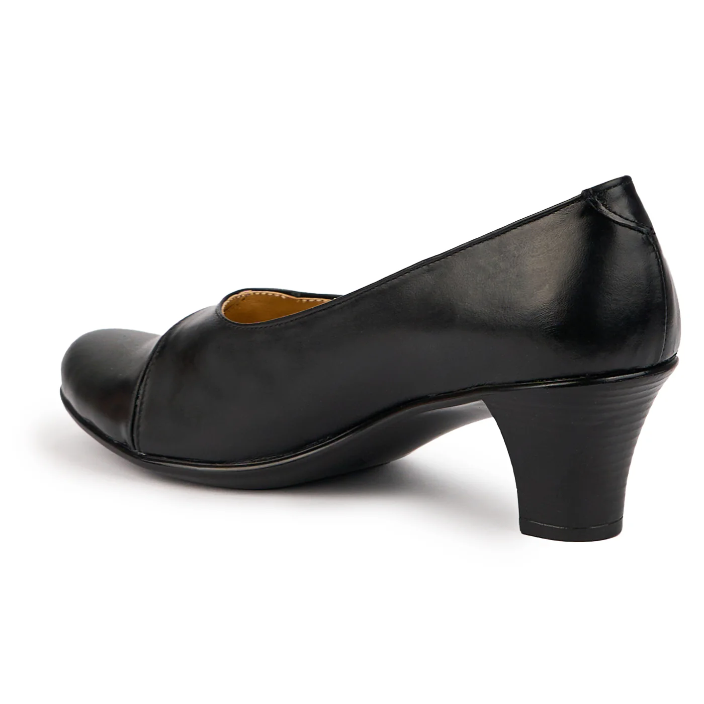 Pantofi dama din piele naturala neagra toc 6 cm 14690 - Image 2