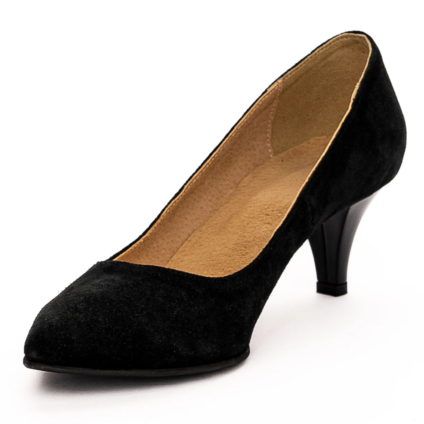 Pantofi dama din piele naturala neagra toc 6cm 13260 - Image 3