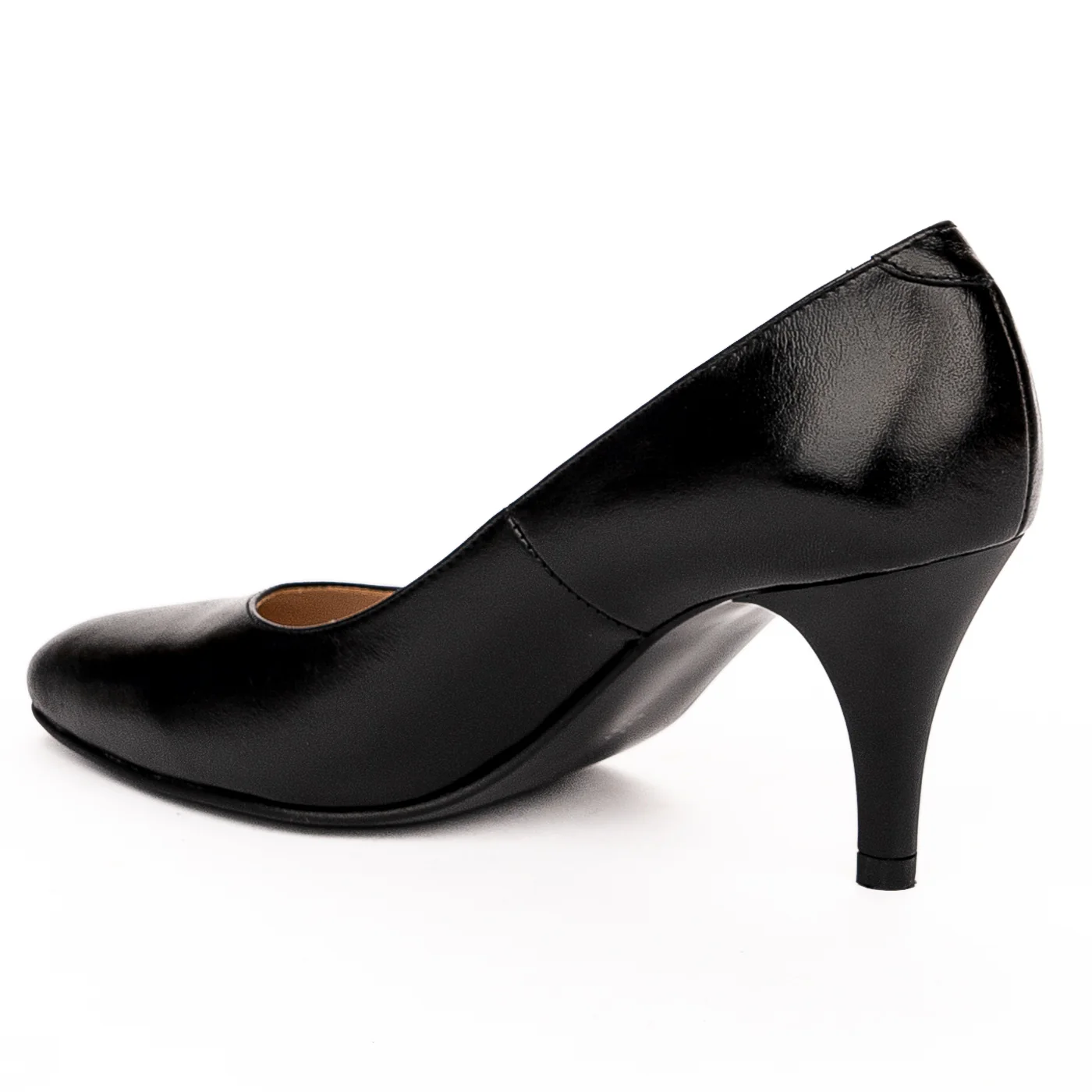 Pantofi dama din piele naturala neagra toc 7.5cm 13256 - Image 2