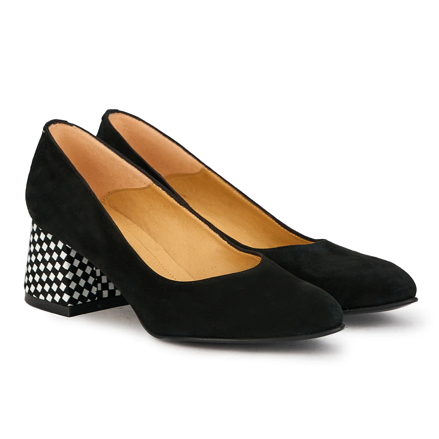 Pantofi dama din piele naturala negru cu toc gros 6 cm 17382 - Image 4