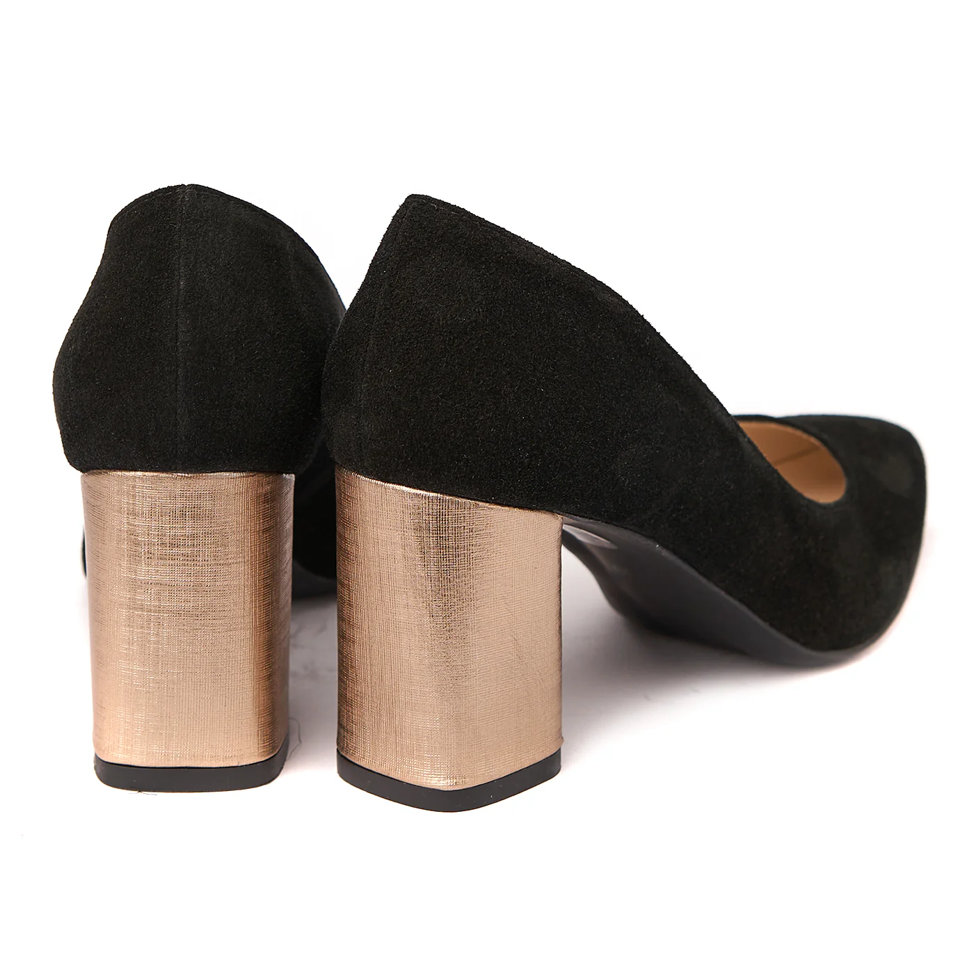 Pantofi dama din piele naturala negru toc imbracat 4430 - Image 2