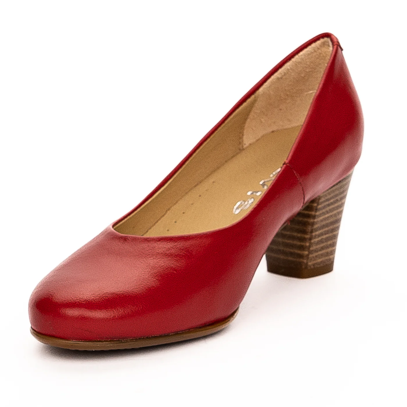 Pantofi dama din piele naturala rosie 13208 - Image 3