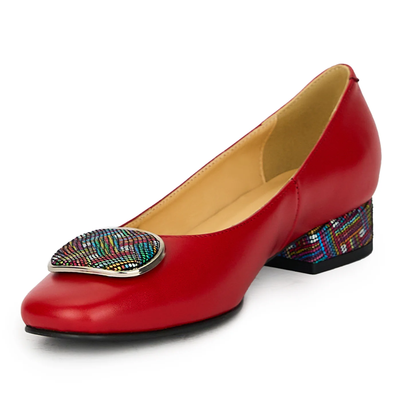 Pantofi dama din piele naturala rosie 17610 - Image 3
