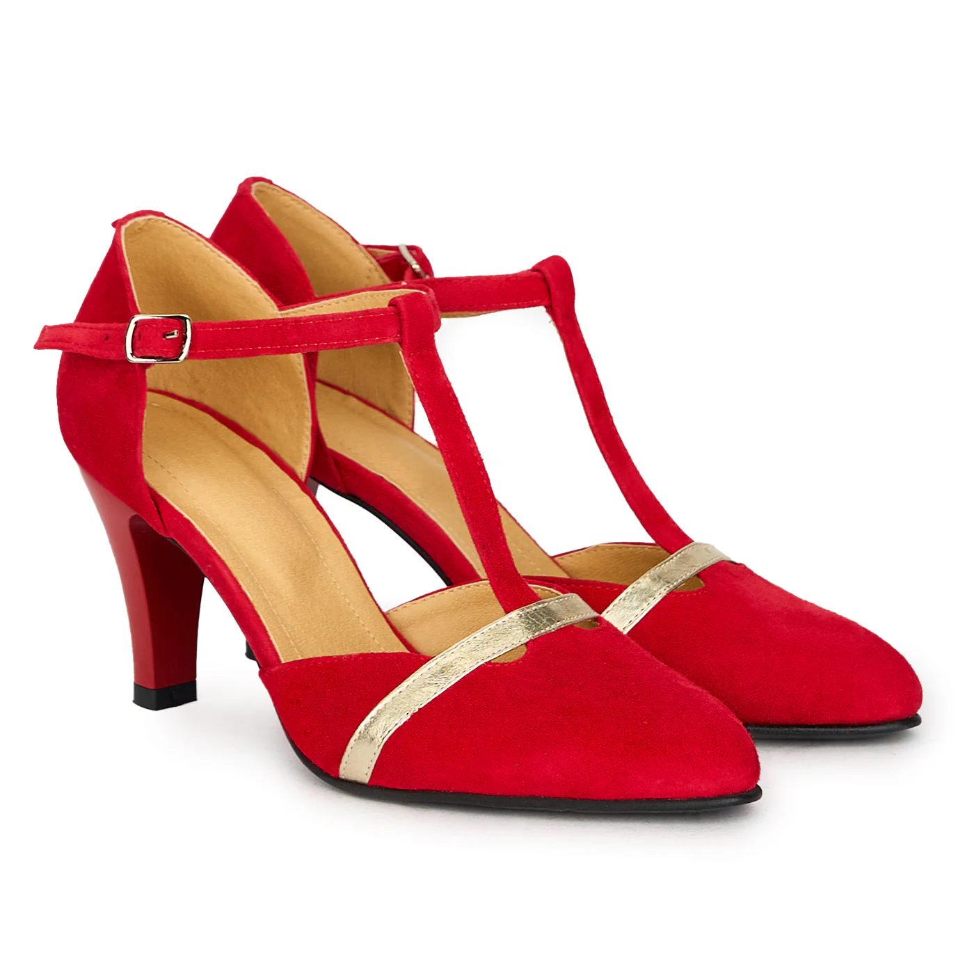 Pantofi dama din piele naturala rosie 17650 - Image 4