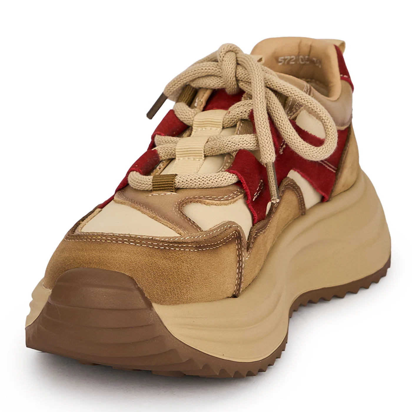 Pantofi dama din piele naturala rosie 19535 - Image 3