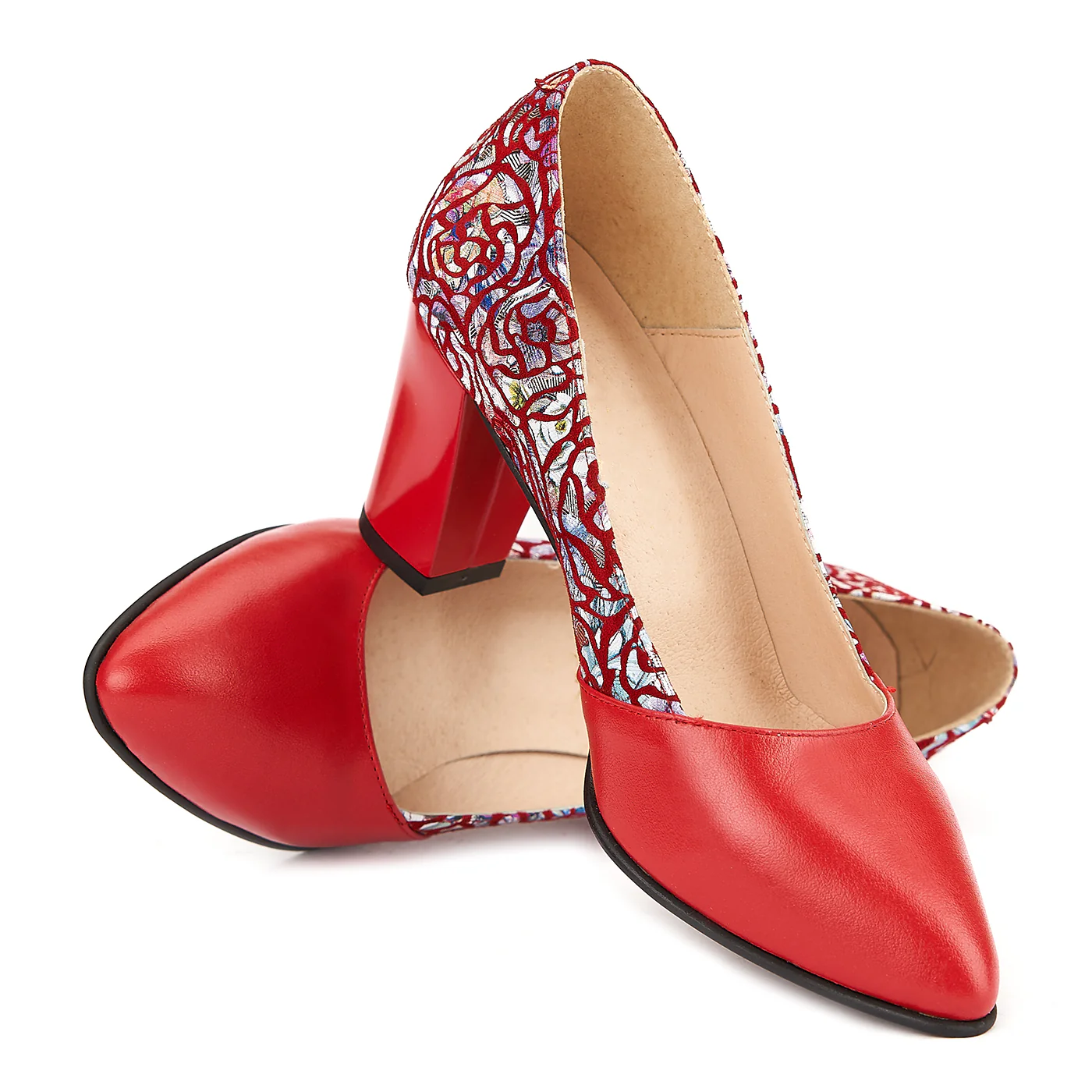 Pantofi dama din piele naturala rosie 4162 - Image 4