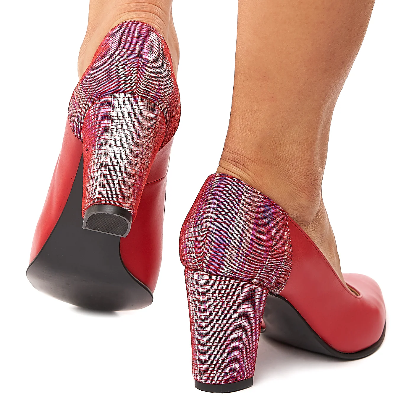 Pantofi dama din piele naturala rosie 4212 - Image 4