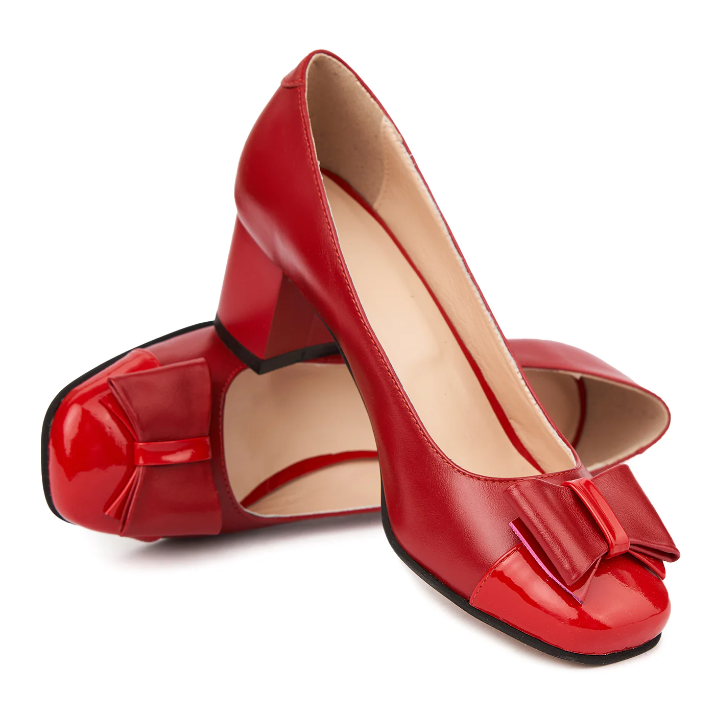 Pantofi dama din piele naturala rosie 4711 - Image 4