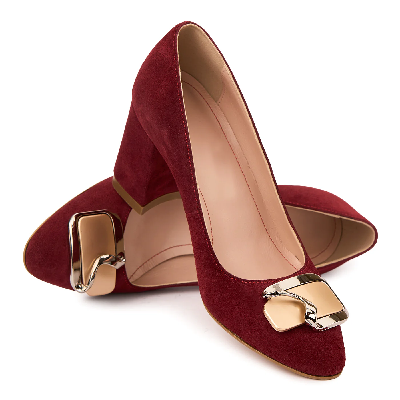 Pantofi dama din piele naturala rosie 9026 - Image 4