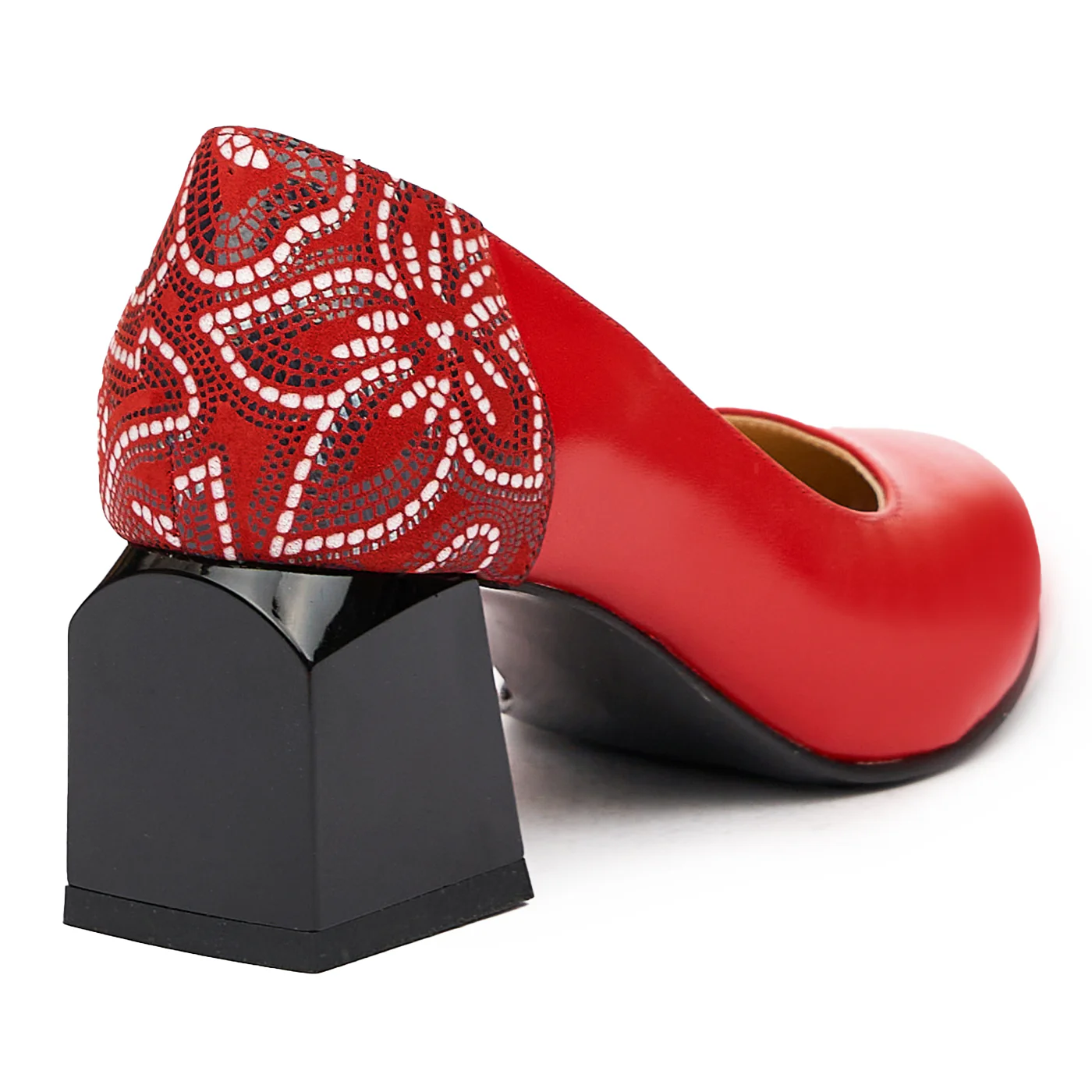 Pantofi dama din piele naturala rosie 9404 - Image 2
