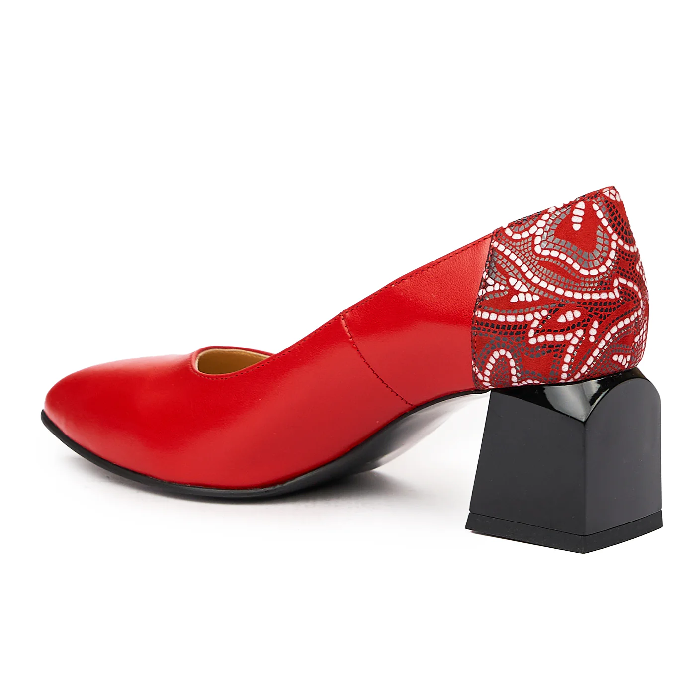 Pantofi dama din piele naturala rosie 9404 - Image 3