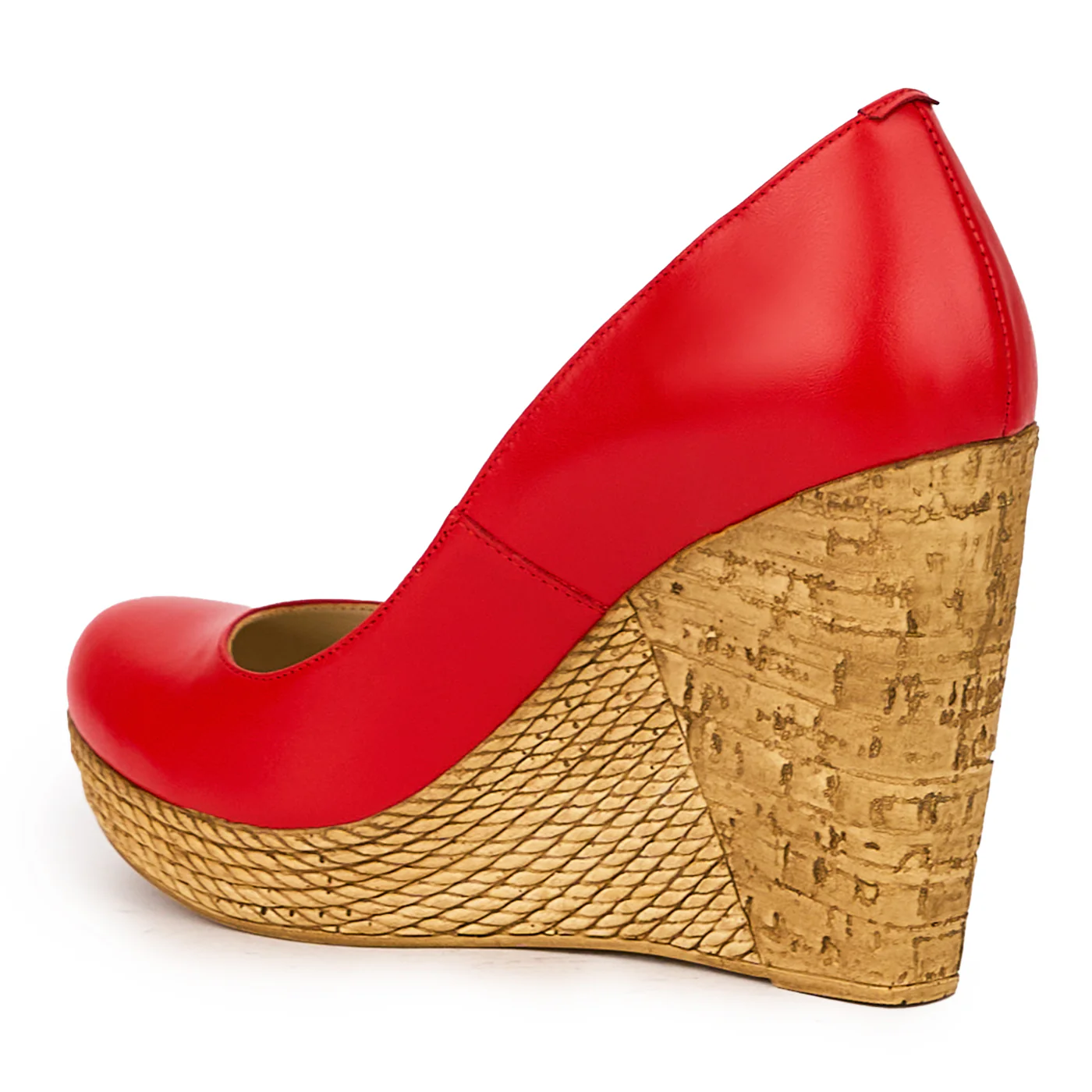 Pantofi dama din piele naturala rosie cu platforma 10.5 cm 15961 - Image 2