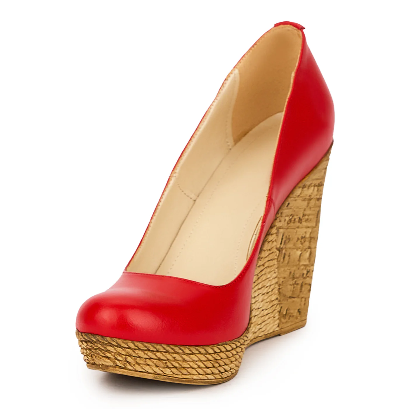 Pantofi dama din piele naturala rosie cu platforma 10.5 cm 15961 - Image 3