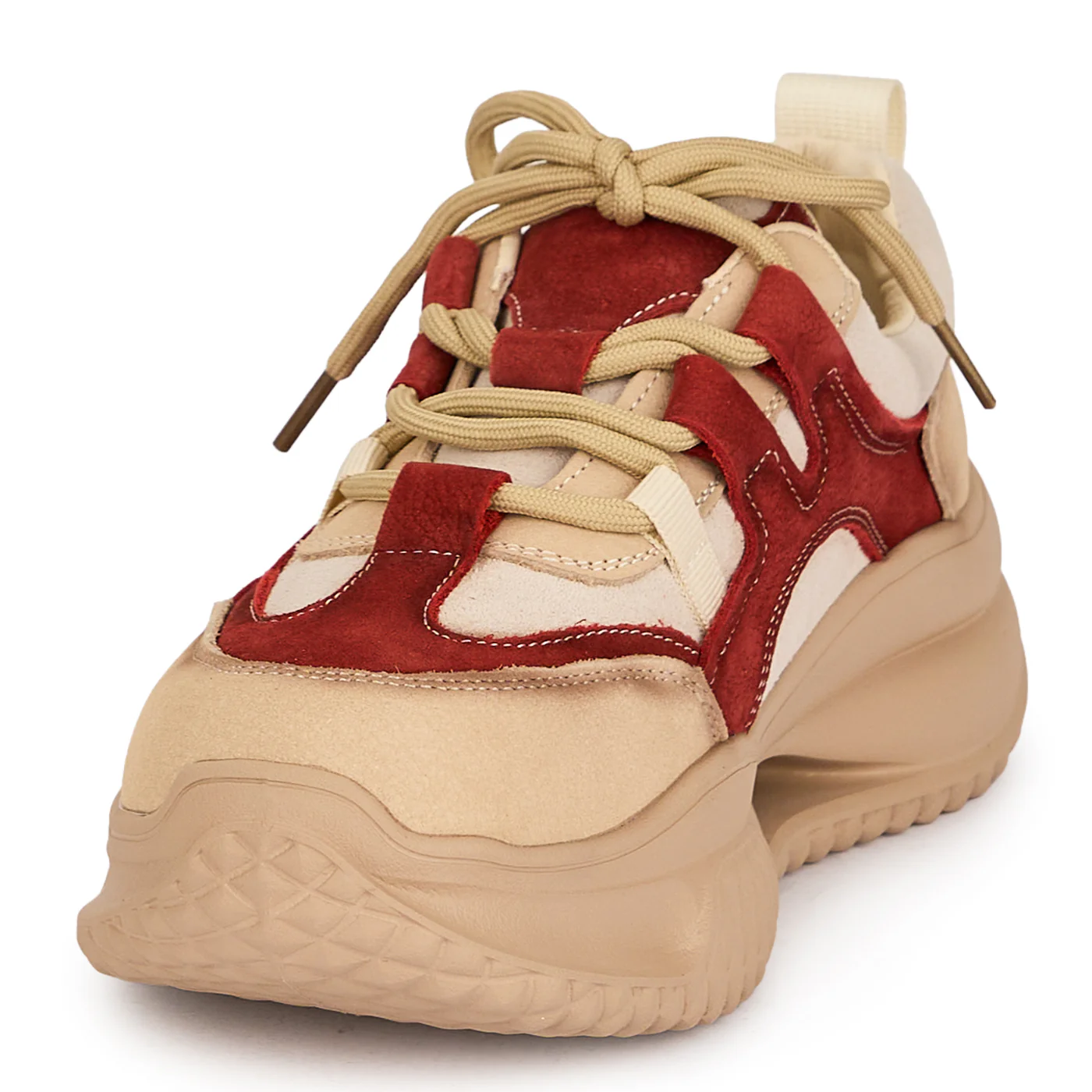 Pantofi dama din piele naturala rosie cu talpa inalta 5 cm 19520 - Image 3