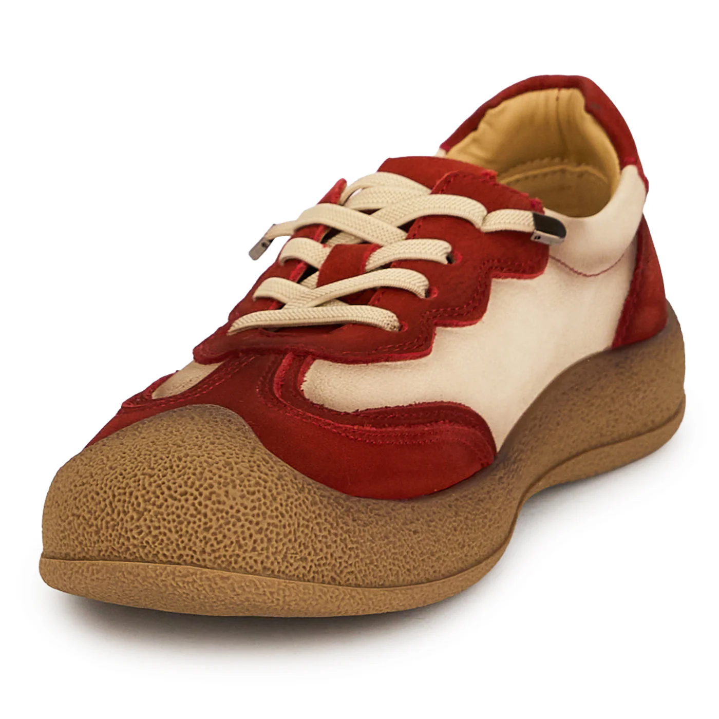 Pantofi dama din piele naturala rosie cu talpa joasa 19275 - Image 3