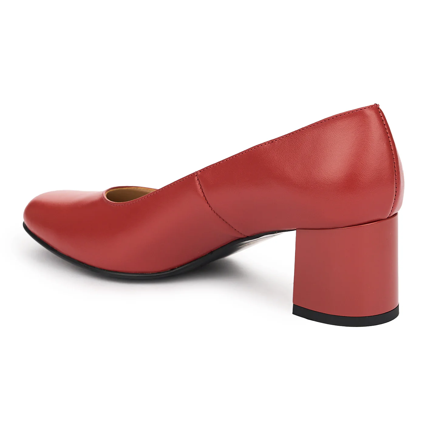 Pantofi dama din piele naturala rosie cu toc 55mm 12984 - Image 2