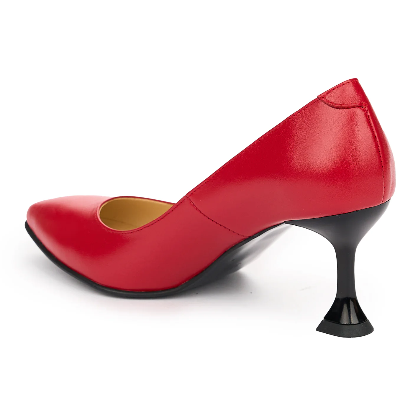 Pantofi dama din piele naturala rosie cu toc 7 cm 12993 - Image 2