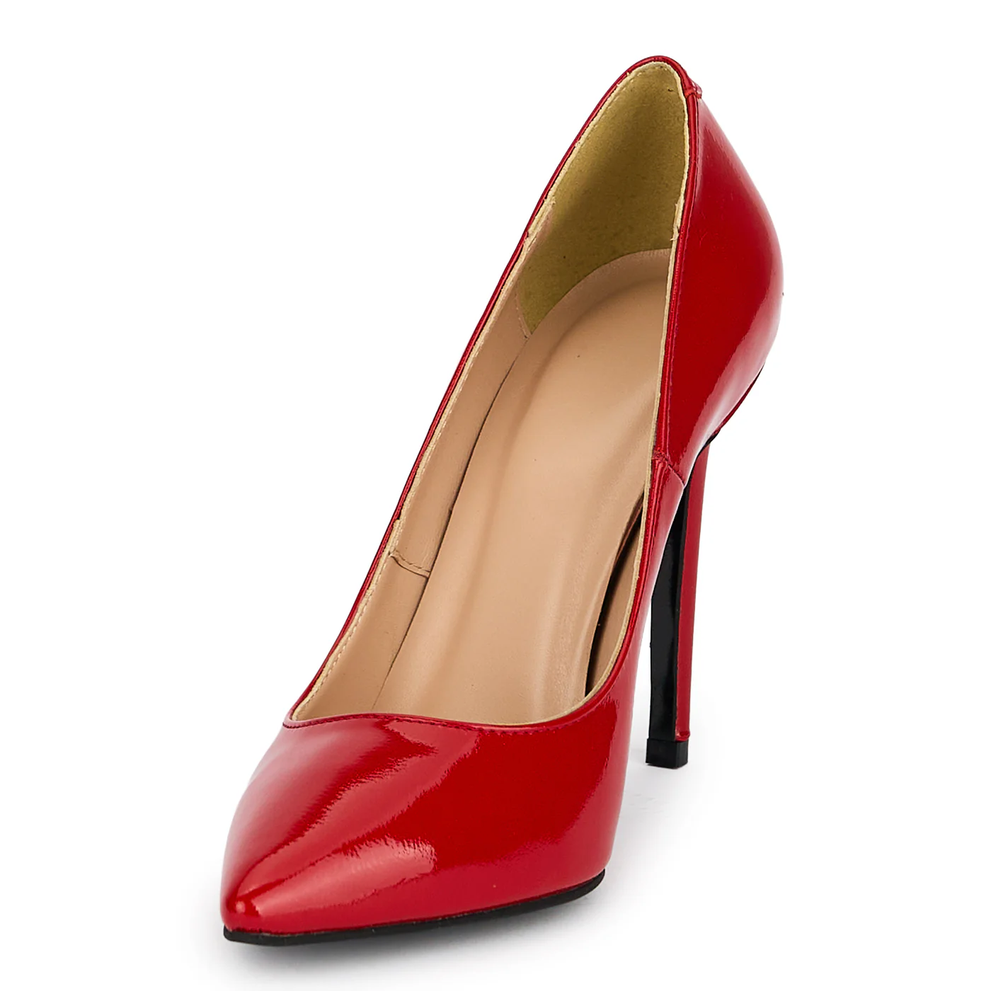 Pantofi dama din piele naturala rosie cu toc subtire 10 cm 19192 - Image 3