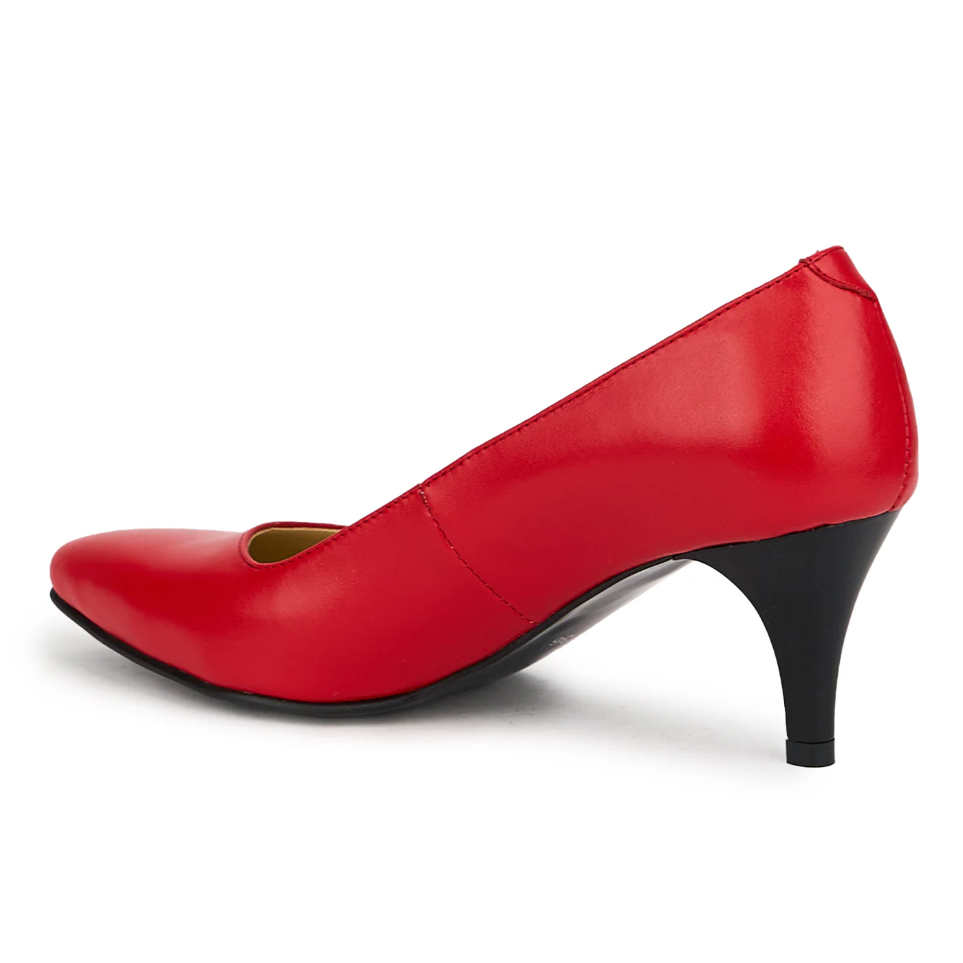 Pantofi dama din piele naturala rosie cu toc subtire 7 cm 15060 - Image 2