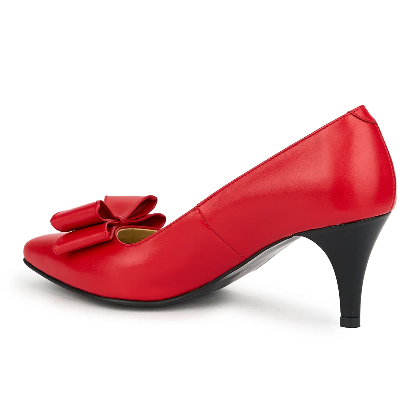 Pantofi dama din piele naturala rosie cu toc subtire 7 cm 15061 - Image 2