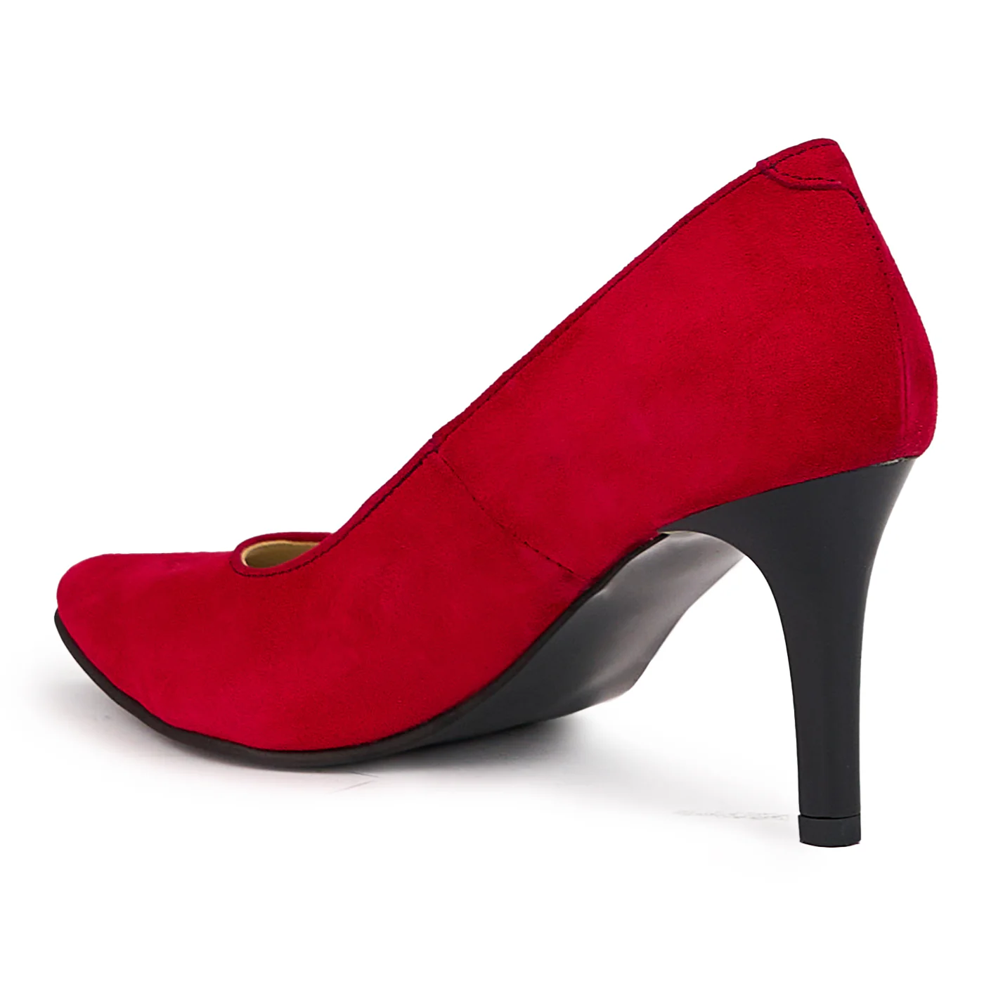 Pantofi dama din piele naturala rosie cu toc subtire 8 cm 14437 - Image 2