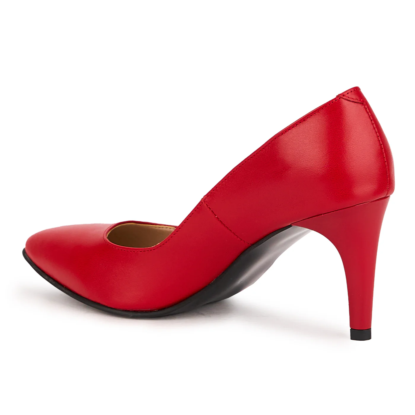Pantofi dama din piele naturala rosie cu toc subtire 8 cm 16627 - Image 2