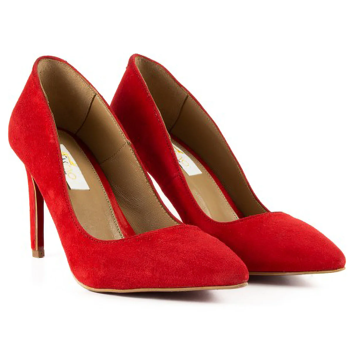 Pantofi dama din piele naturala rosie cu toc subtire 9 cm 15772 - Image 2