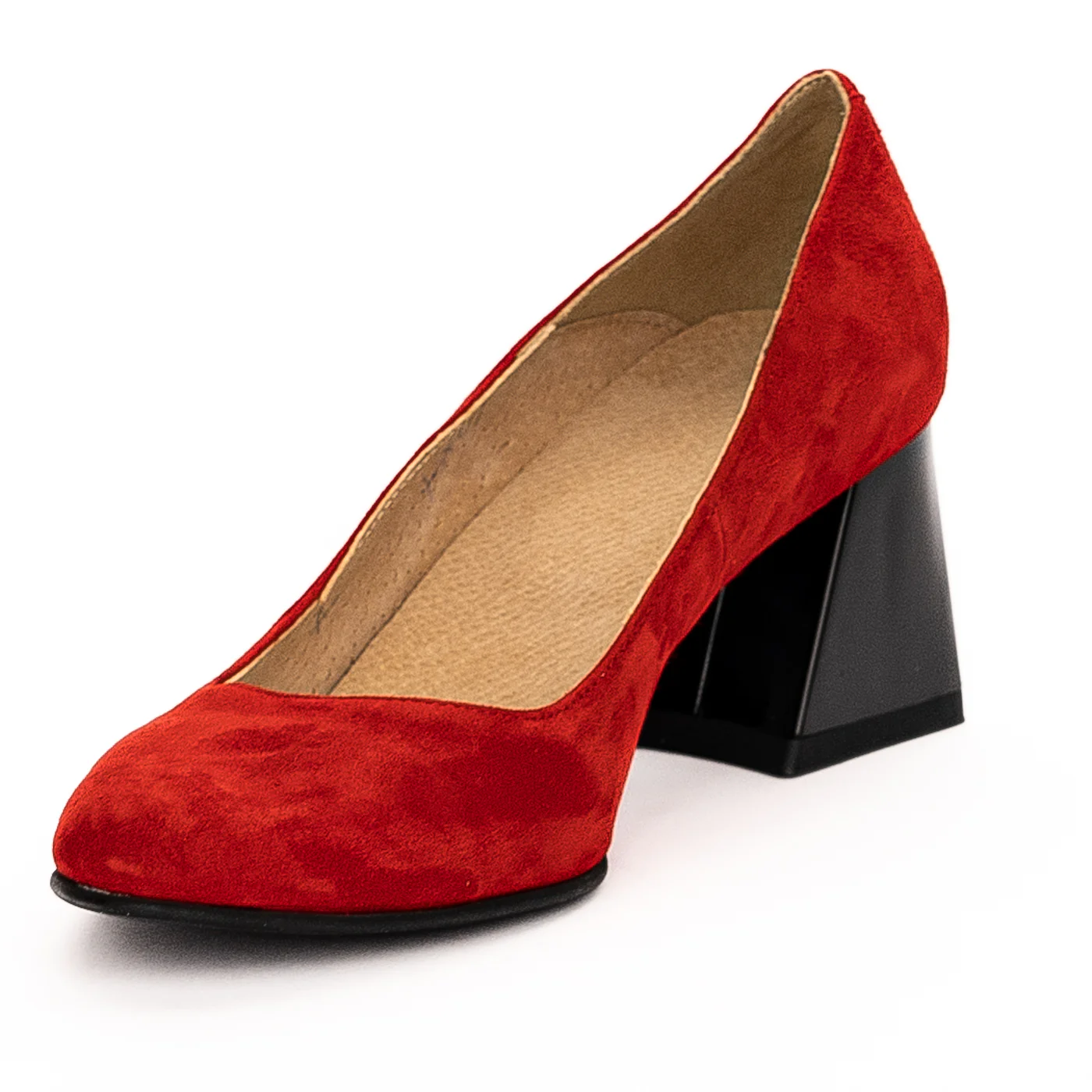 Pantofi dama din piele naturala rosie toc 6cm 13261 - Image 3