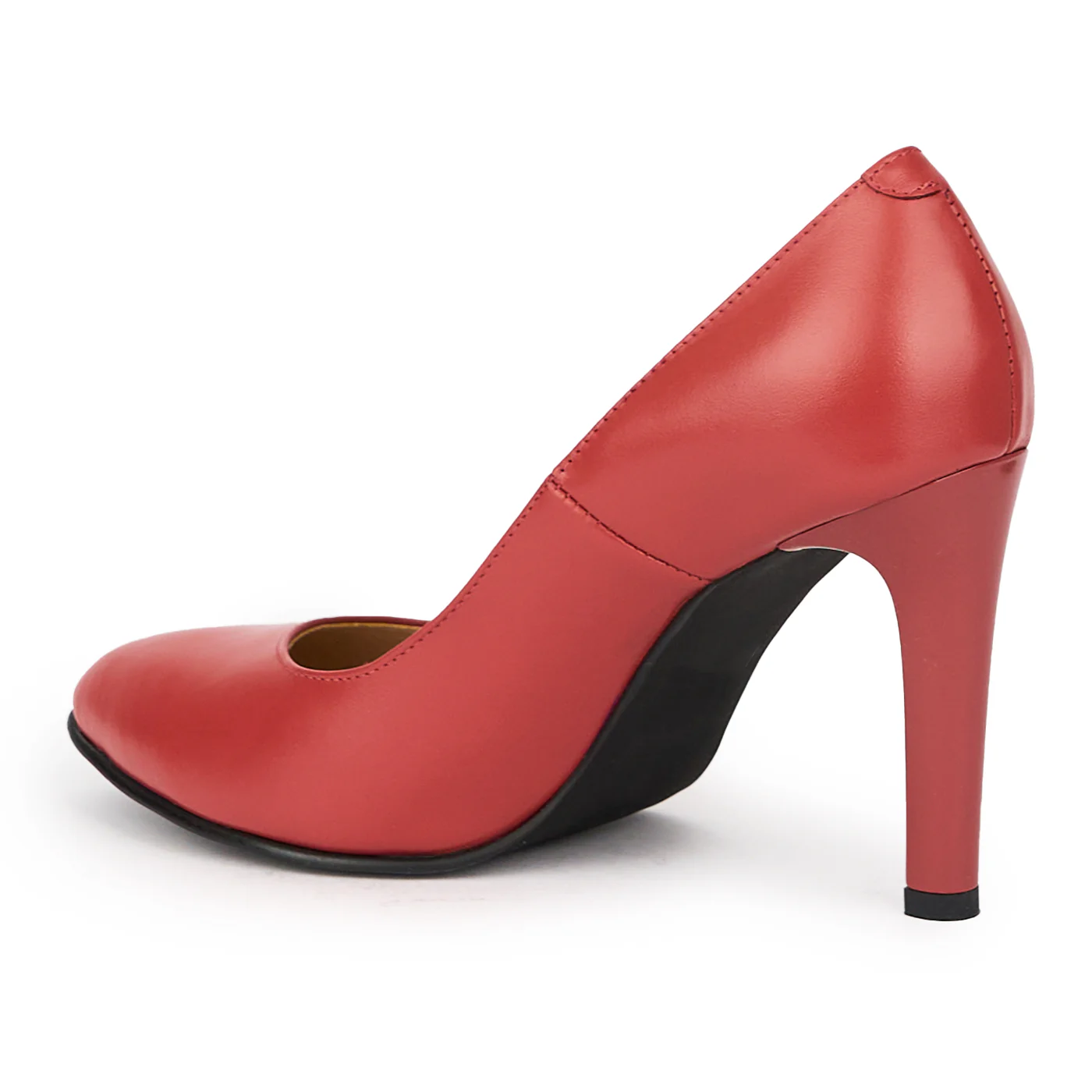 Pantofi dama din piele naturala rosu-caramiziu cu toc subtire 9.5 cm 15513 - Image 2