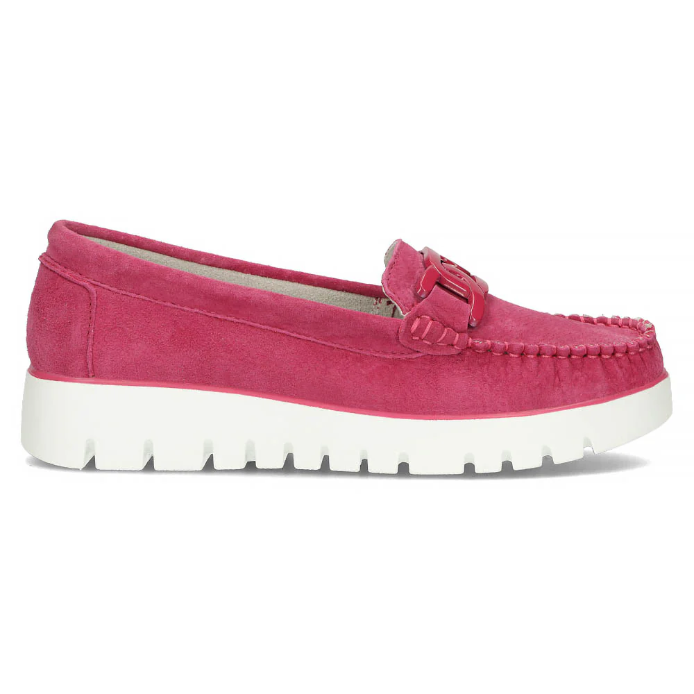 Pantofi dama din piele naturala roz 13051