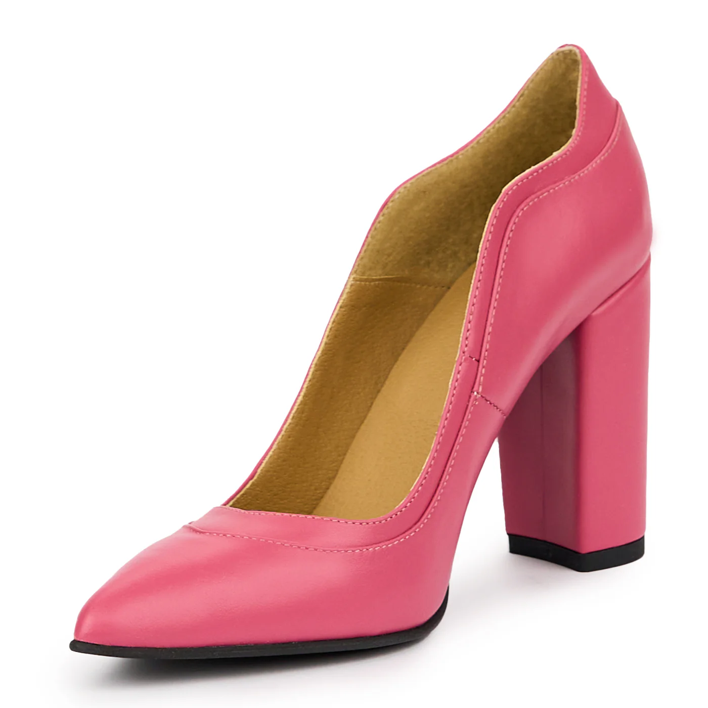 Pantofi dama din piele naturala roz 14015 - Image 3