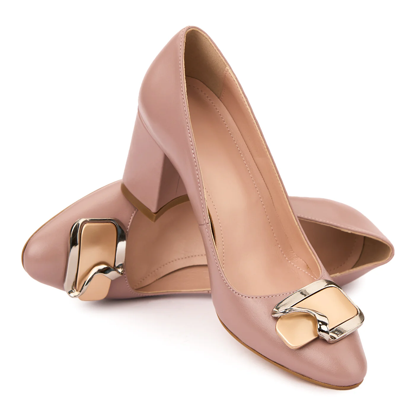 Pantofi dama din piele naturala roz 9024 - Image 4