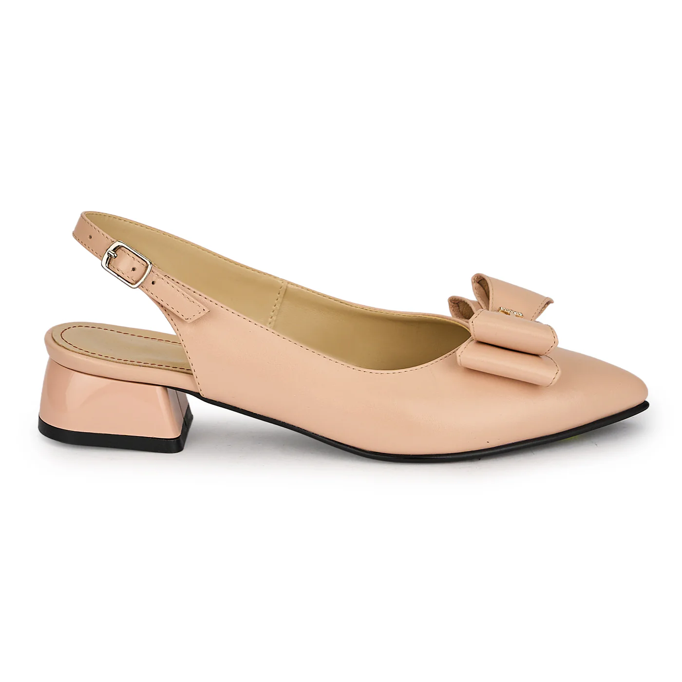 Pantofi dama din piele naturala roz cu toc mic 3 cm 19905