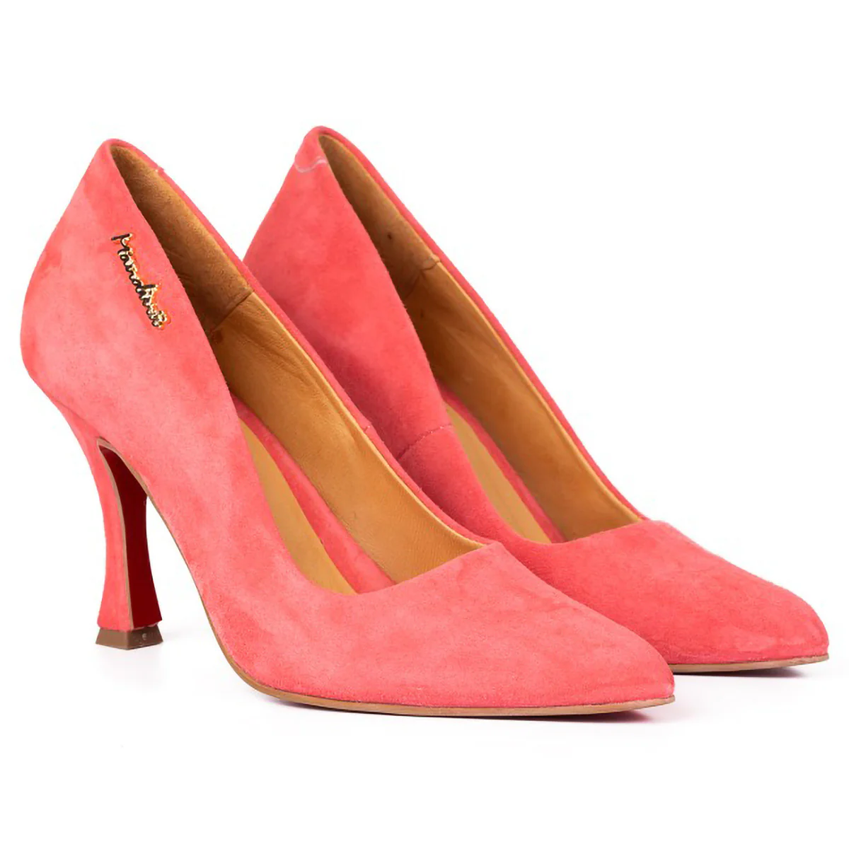 Pantofi dama din piele naturala roz cu toc subtire 9 cm 15778 - Image 3