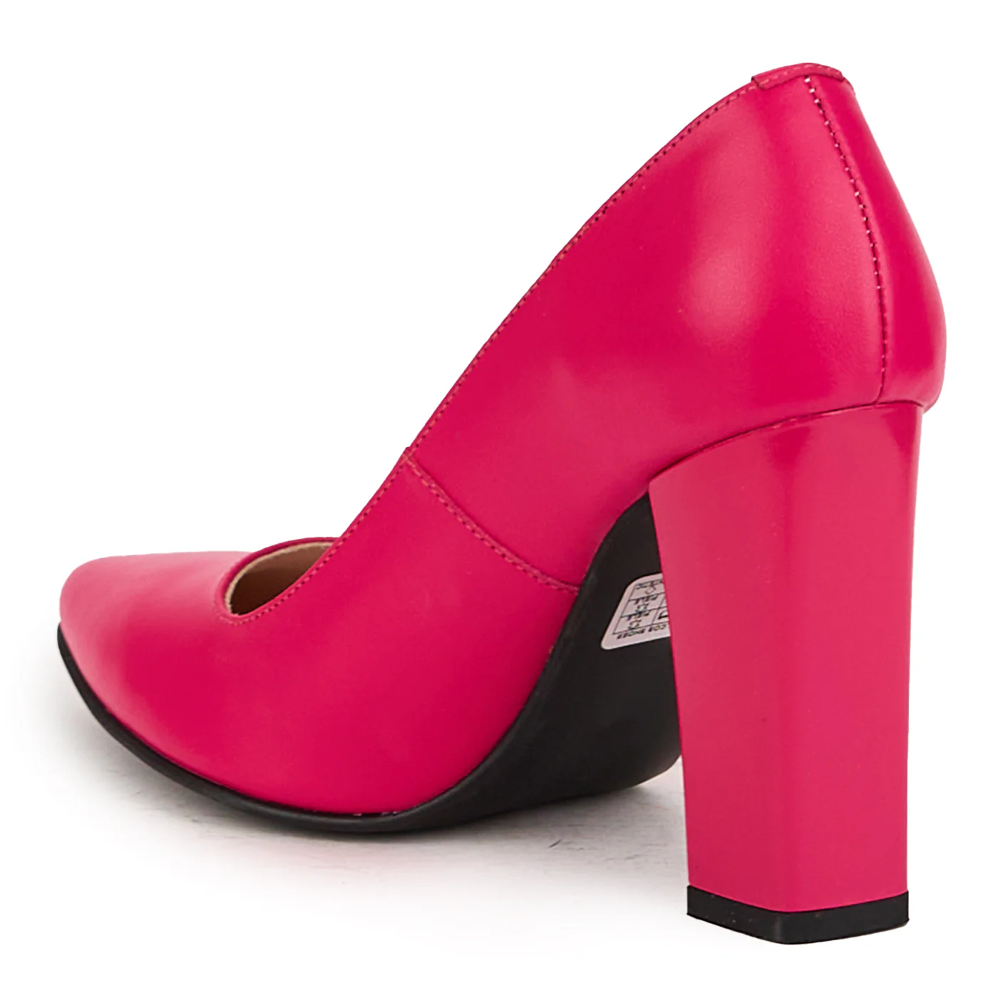 Pantofi dama din piele naturala roz-fucsia cu toc gros 9.5 cm 16746 - Image 2