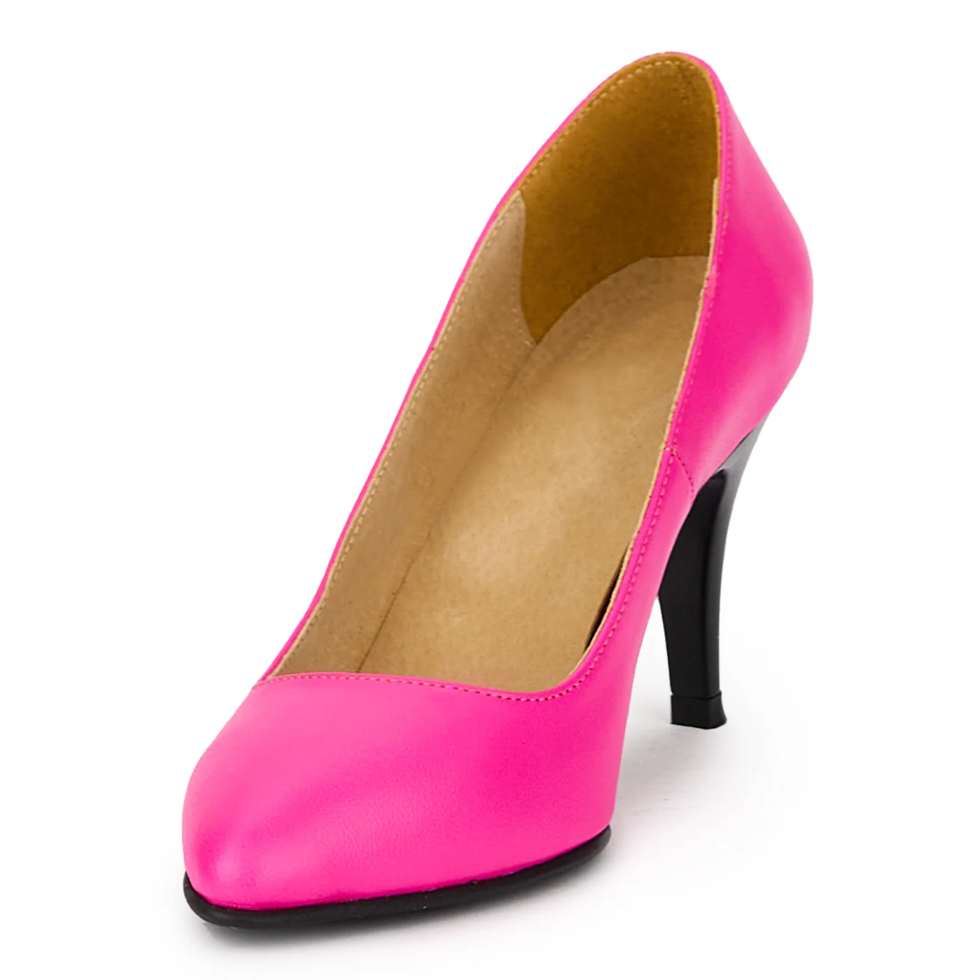 Pantofi dama din piele naturala roz-fucsia cu toc subtire 8.5 cm 16025 - Image 3