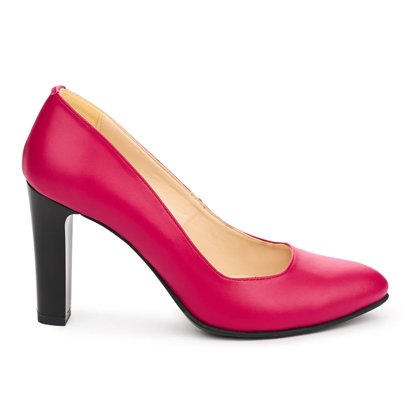Pantofi dama din piele naturala roz toc de 9cm 13097