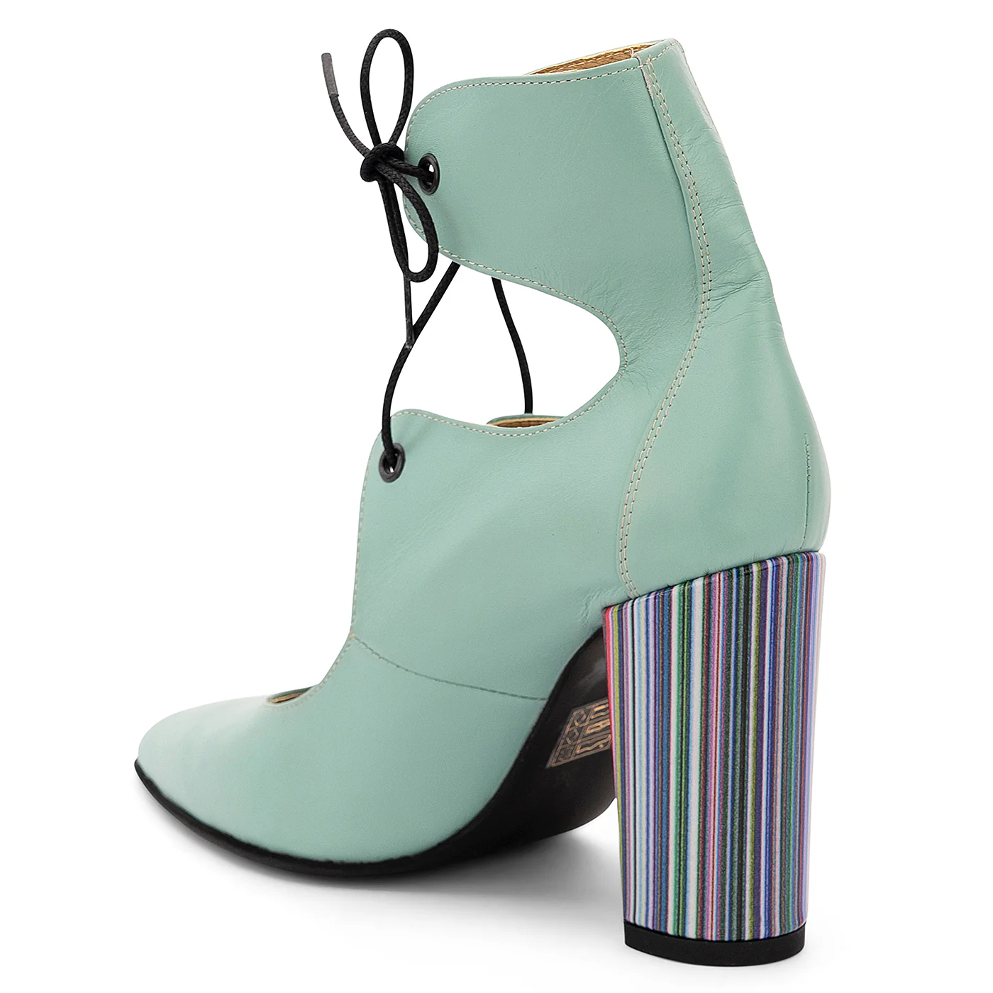 Pantofi dama din piele naturala tucoaz cu toc gros 9.5 cm 14142 - Image 2