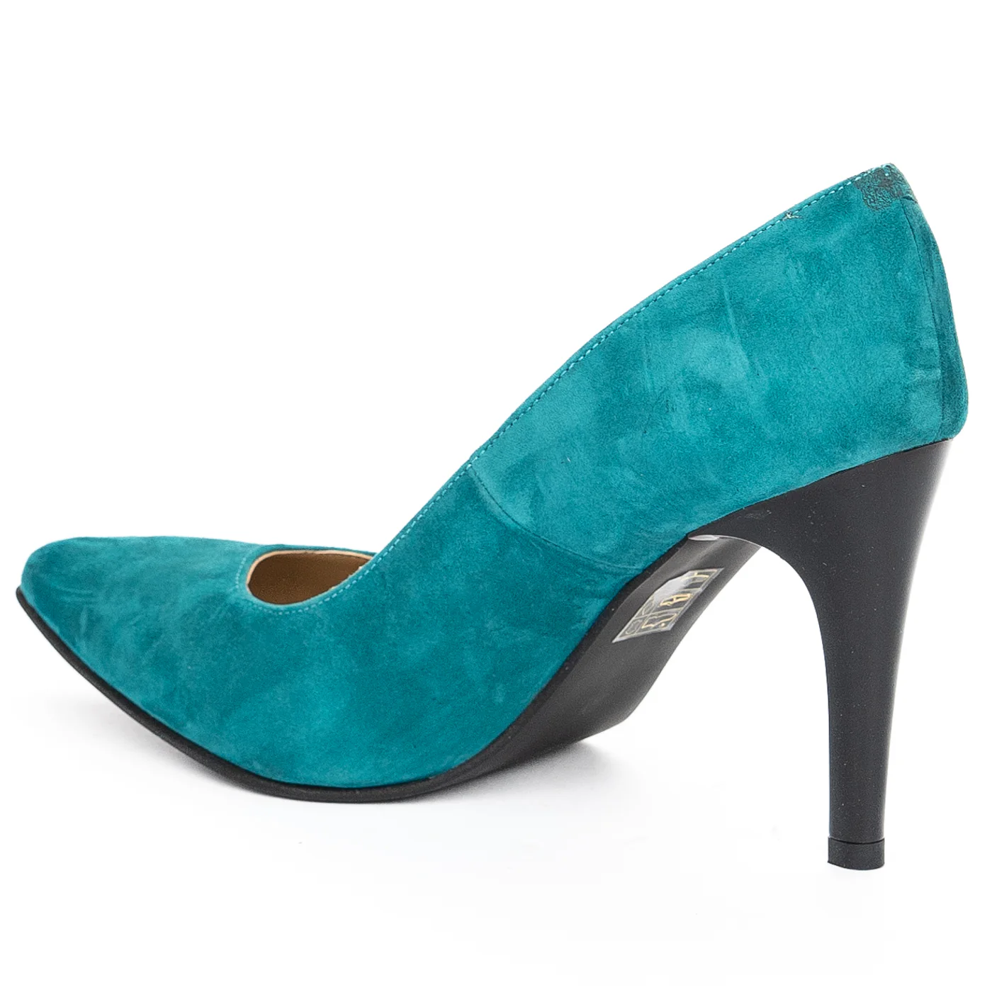 Pantofi dama din piele naturala turcoaz cu toc subtire 9 cm 13934 - Image 2