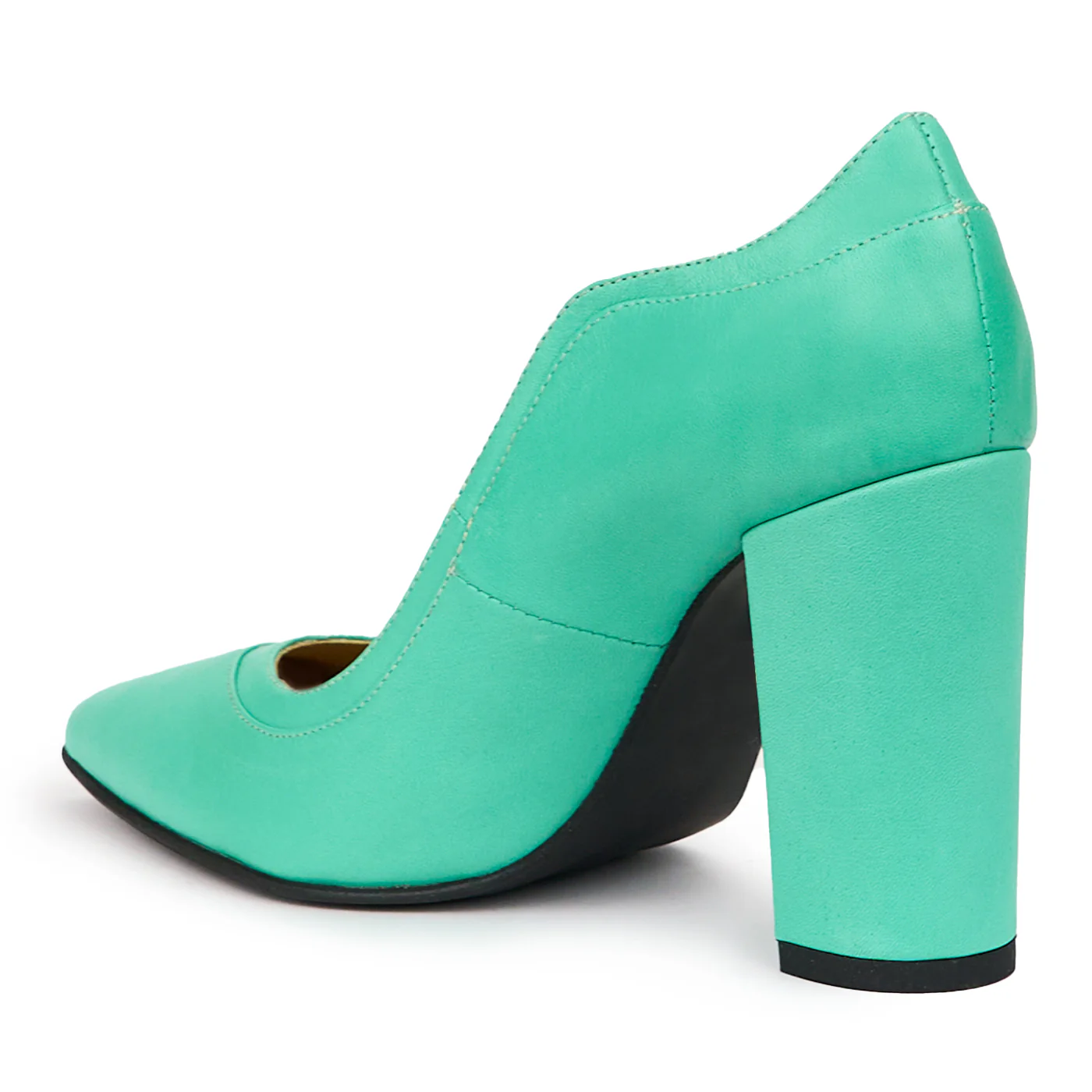 Pantofi dama din piele naturala verde 14014 - Image 2