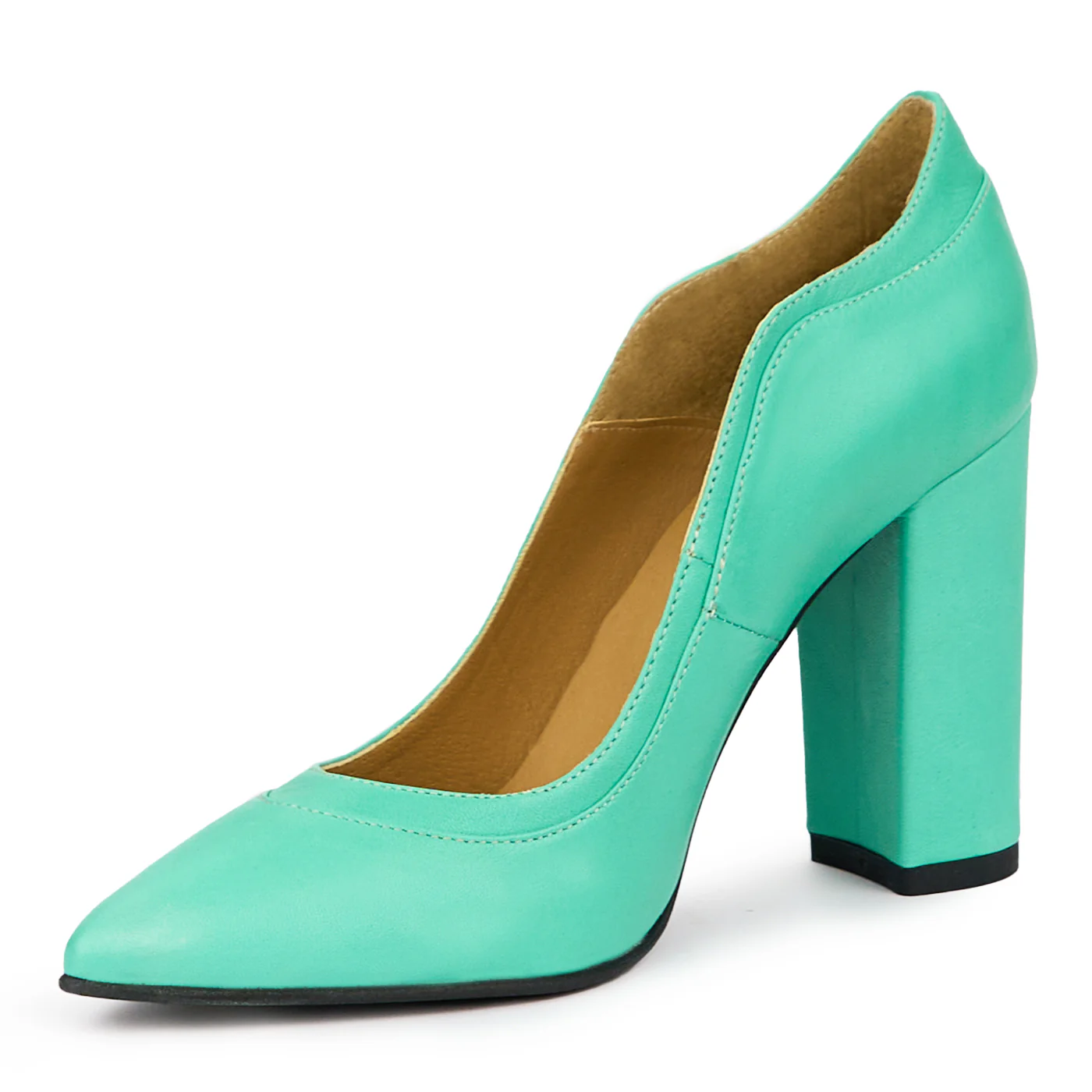 Pantofi dama din piele naturala verde 14014 - Image 3
