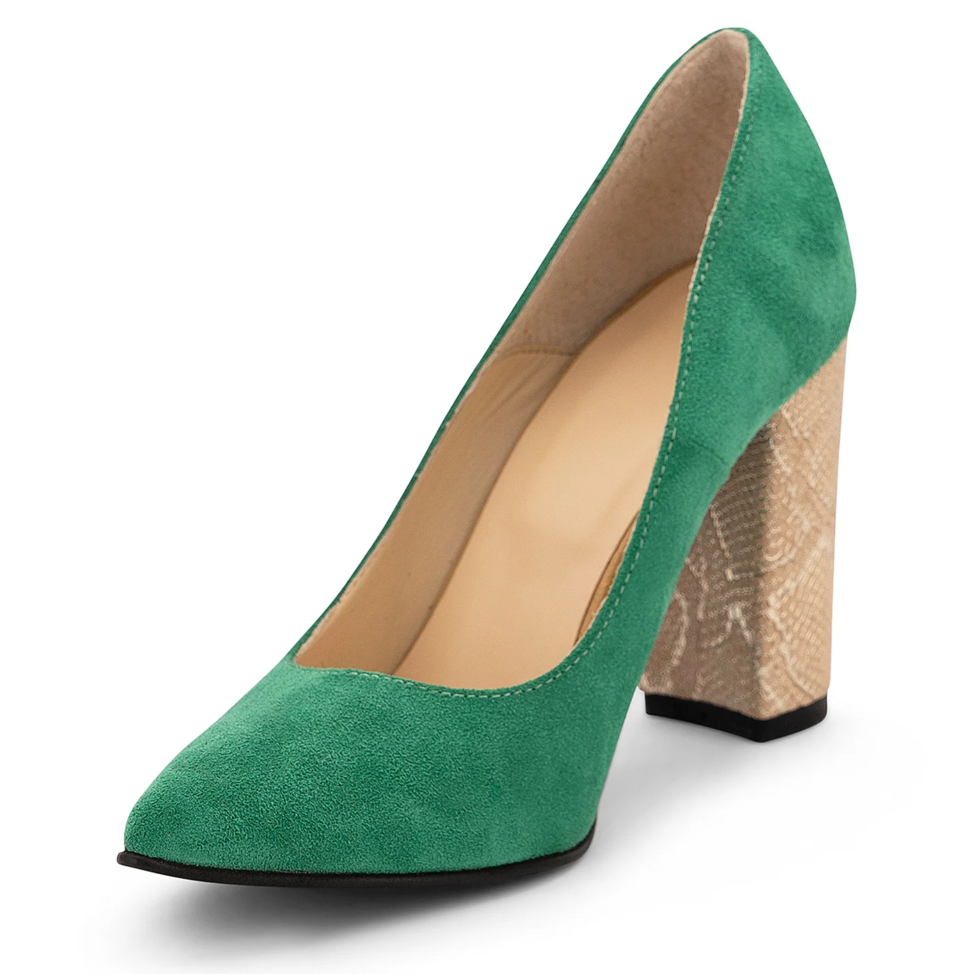 Pantofi dama din piele naturala verde 14075 - Image 3