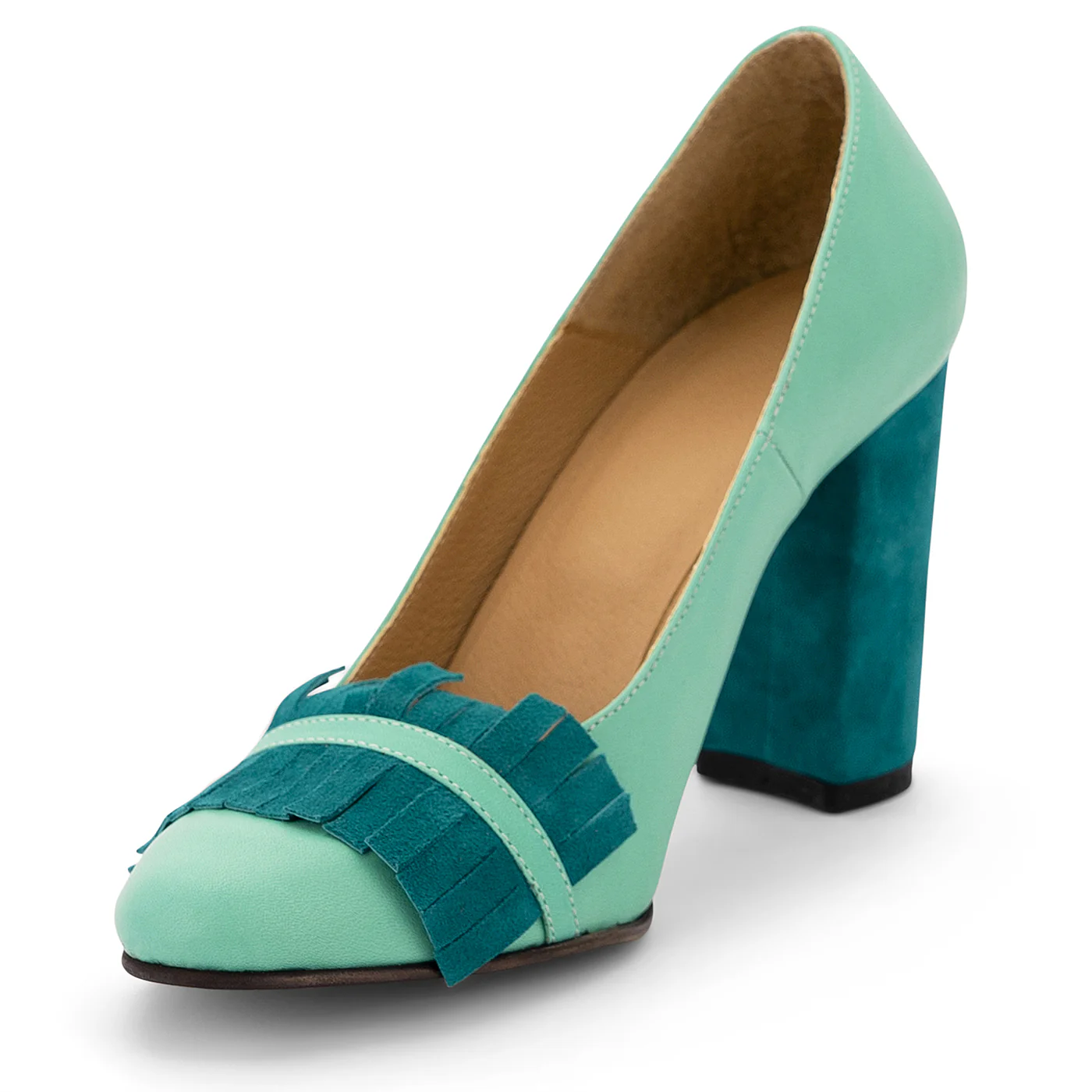 Pantofi dama din piele naturala verde 14106 - Image 3