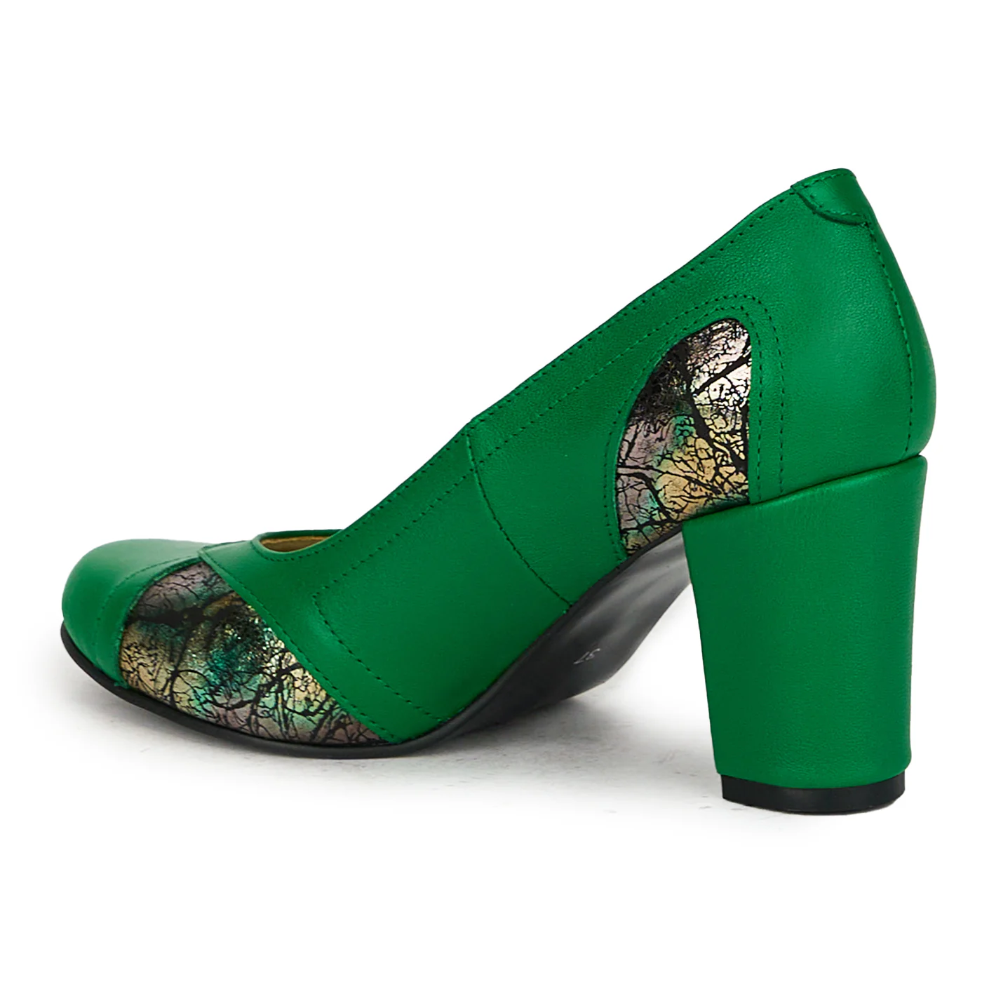 Pantofi dama din piele naturala verde 17562 - Image 2