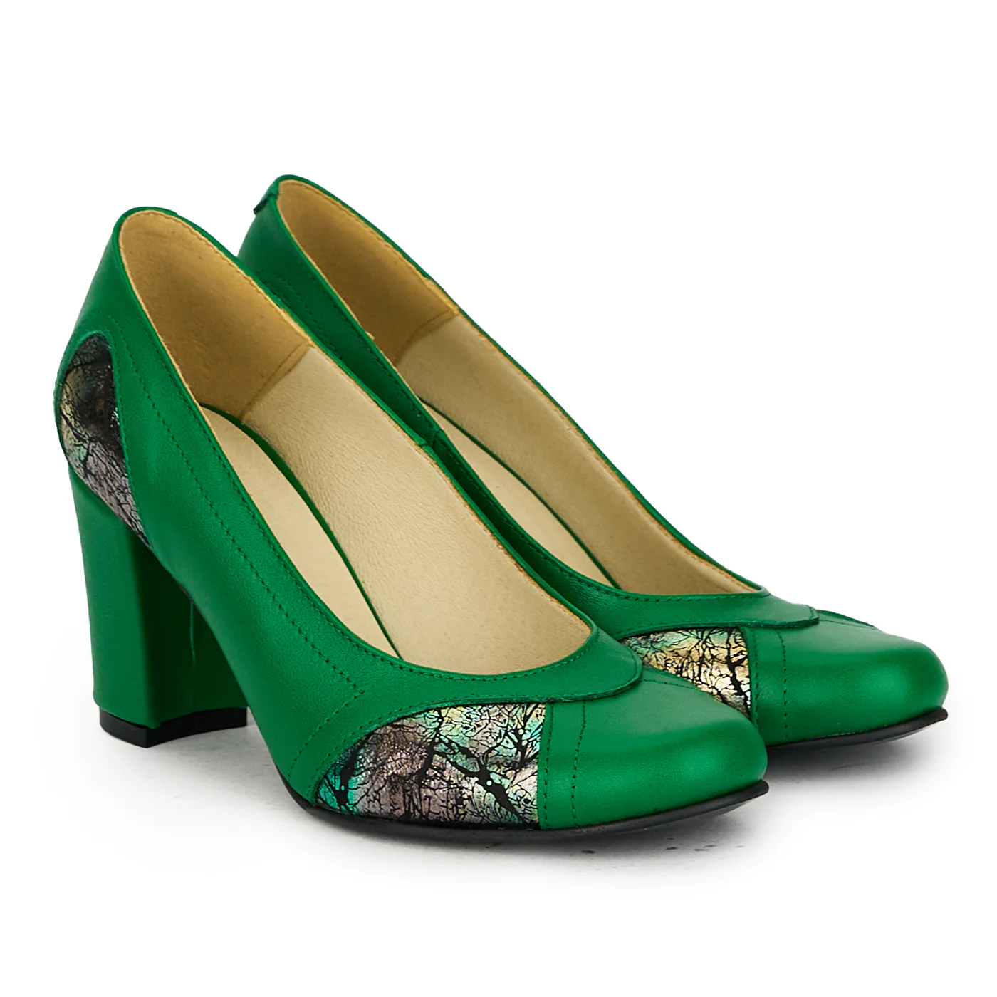 Pantofi dama din piele naturala verde 17562 - Image 4