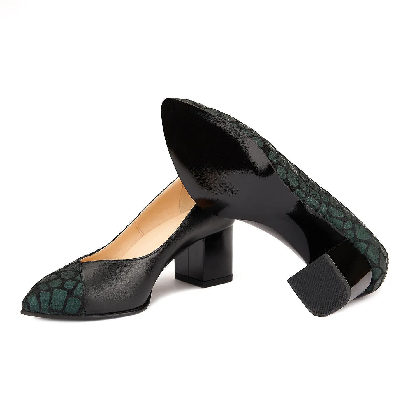 Pantofi dama din piele naturala verde 4156 - Image 3