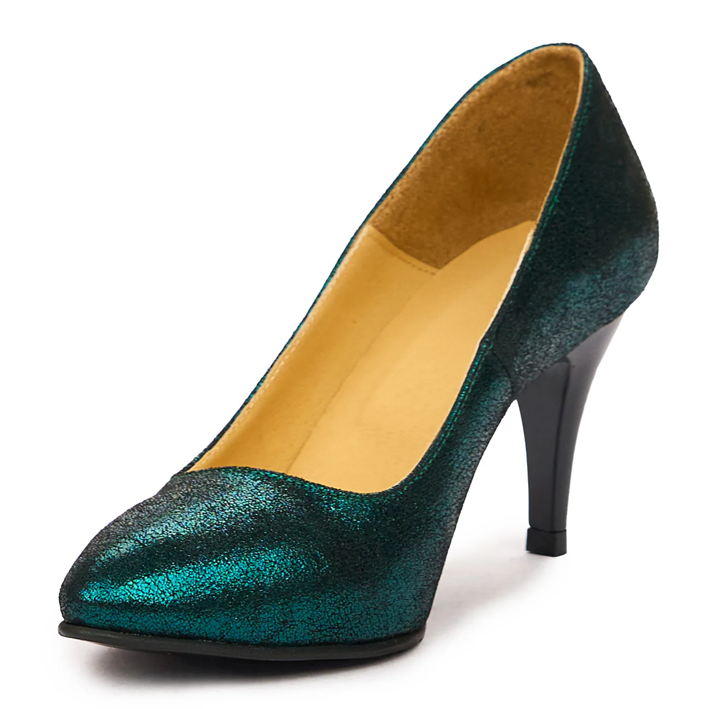Pantofi dama din piele naturala verde 9300 - Image 2