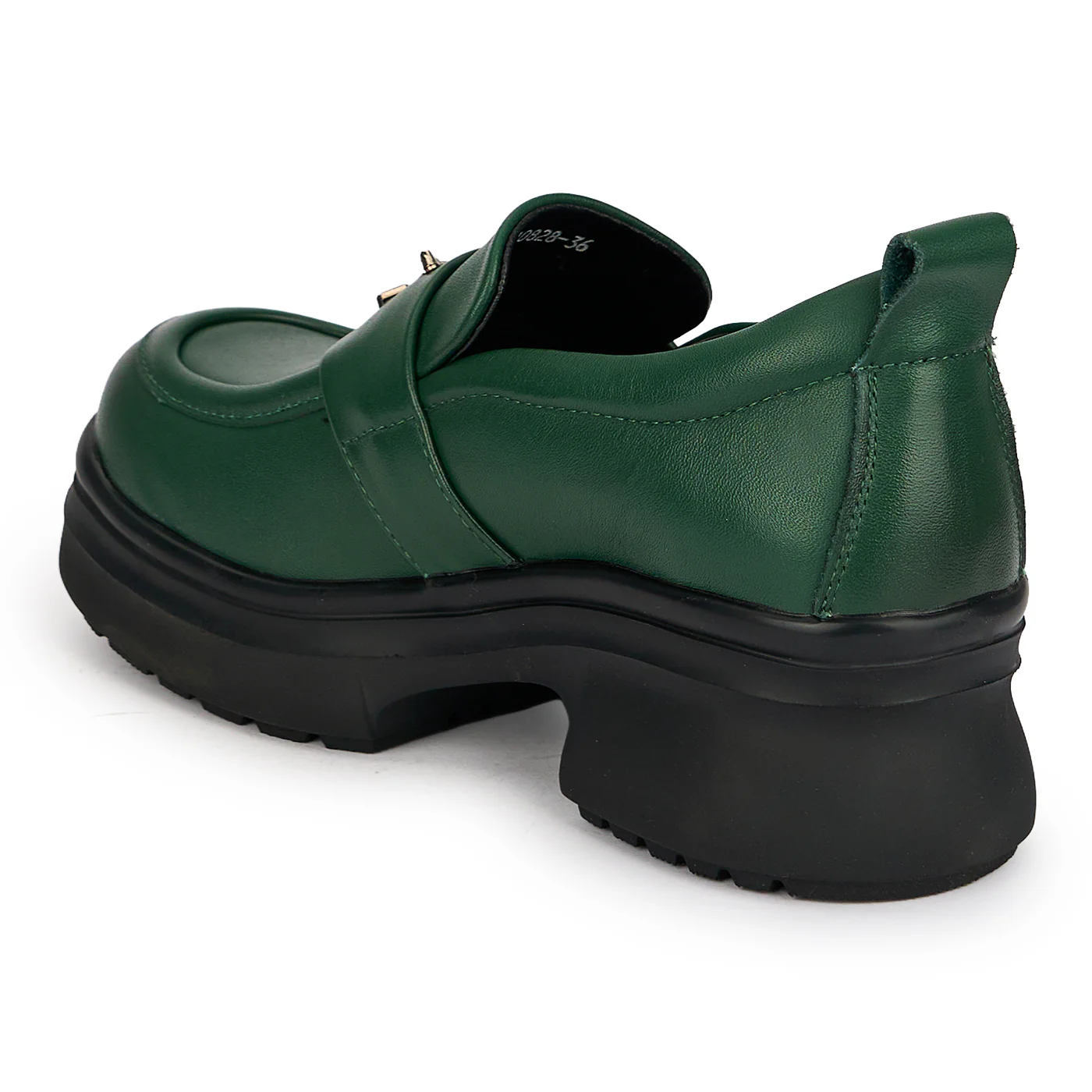 Pantofi dama din piele naturala verde cu talpa inalta 5.5 cm 19502 - Image 2