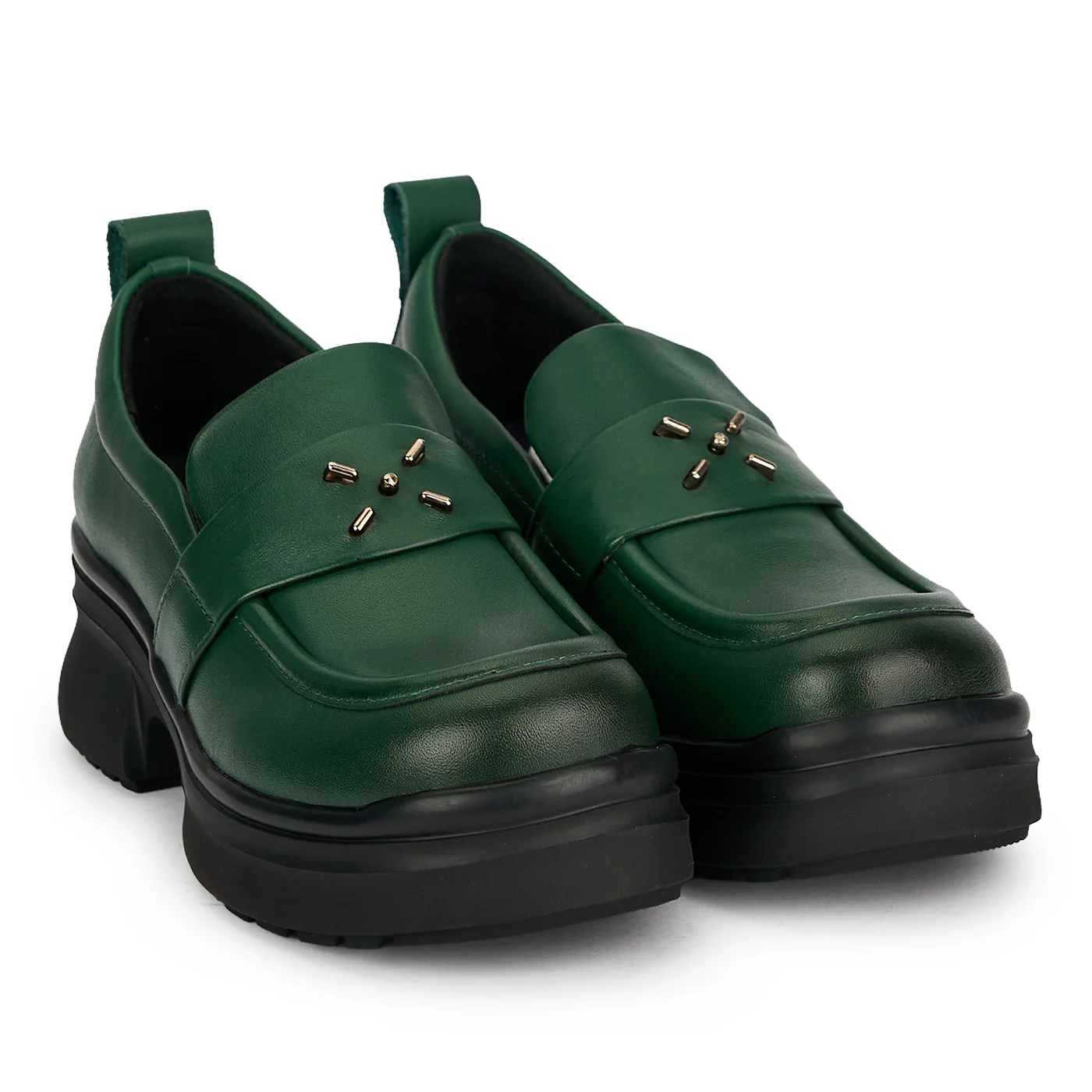 Pantofi dama din piele naturala verde cu talpa inalta 5.5 cm 19502 - Image 4